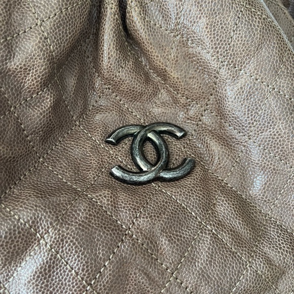 Authentic Chanel CC Elastic Shoulder Bag Quilted Glazed Caviar Largw - Picture 2 of 11